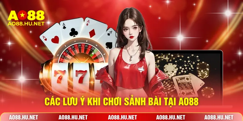 Các lưu ý khi chơi sảnh bài tại AO88